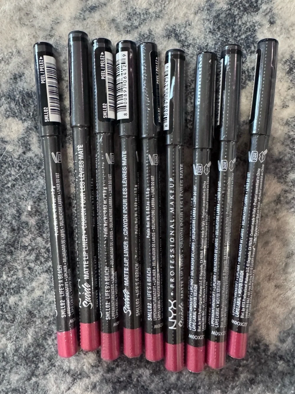 NYX Suede Matte Lip Liner SMLL02 life's a beach *NEW* (Lot Of 9) Pink